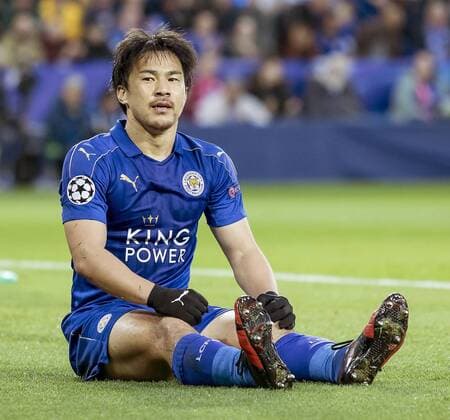 Soccer: Leicester knocked out of Champions League by Atletico Leicester City s Shinji Okazaki sits on the pitch after missing a shot against Spain s Atletico Madrid during the first half of the second leg of their European Champions League quarterfinal in Leicester, England, on April 18, 2017. Leicester could only manage a 1-1 draw, and Atletico went through 2-1 on aggregate. 