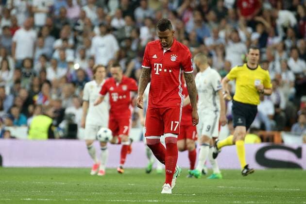 Jerome Boateng (FC Bayern Muenchen 17) mit h??ngendem Kopf, Real Madrid vs. FC Bayern Muenchen, Viertelfinale, UEFA Champions League, Fussball, 18.04.2017, Madrid Copyright: xLanger Eibner-Pressefotox EP_HLR