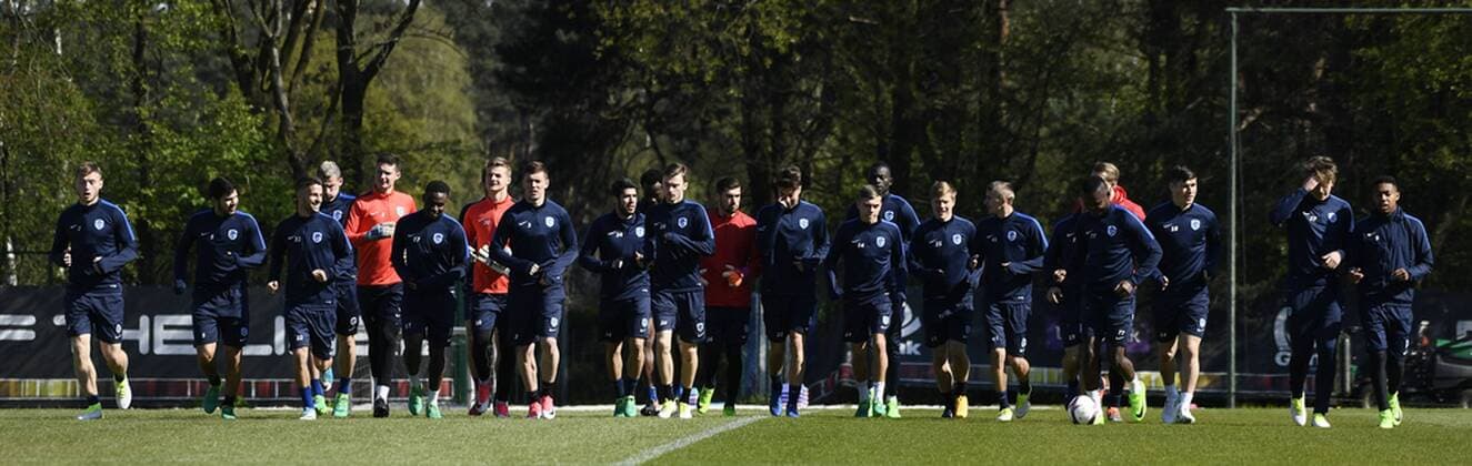 Genk s players pictured during a training session of Belgian soccer team RC Genk, Wednesday 19 April 2017, in Genk. Tomorrow Genk is playing the return leg of quarterfinals against Spanish team Celta Vigo in the Europa League competition. YORICKxJANSENS  x05083381x