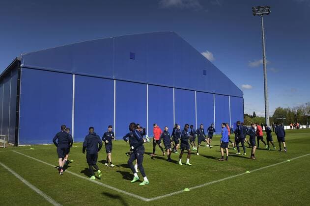 Genk s players pictured during a training session of Belgian soccer team RC Genk, Wednesday 19 April 2017, in Genk. Tomorrow Genk is playing the return leg of quarterfinals against Spanish team Celta Vigo in the Europa League competition. YORICKxJANSENS  x05083380x