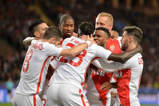 38 ALMAMY TOURE (mon) - 27 THOMAS LEMAR (mon) - 10 BERNARDO SILVA (mon) - JOIE FOOTBALL : Monaco vs Borussia Dortmund - Ligue des Champions - 19 04 2017 AnthonyBIBARD FEP Panoramic 