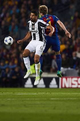 19.04.2017, xslx, Fussball Champions League Viertelfinale, FC Barcelona Barca - Juventus Turin, emspor vl Sami Khedira (Juventus), Ivan Rakitic (FC Barcelona) Barcelona
