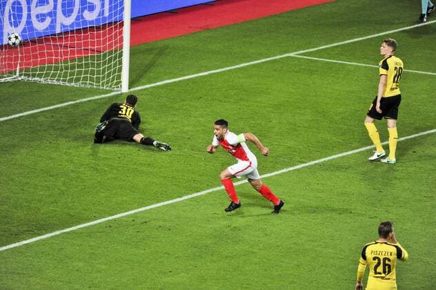 Joie AS Monaco - Radamel Falcao (AS Monaco) Monaco vs Borussia dortmund - Ligue des Champions - 1 4 Retour - 19 04 2017 NorbertScanella Panoramic 