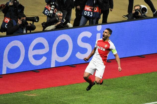 Joie AS Monaco - Radamel Falcao (AS Monaco) Monaco vs Borussia dortmund - Ligue des Champions - 1 4 Retour - 19 04 2017 NorbertScanella Panoramic 