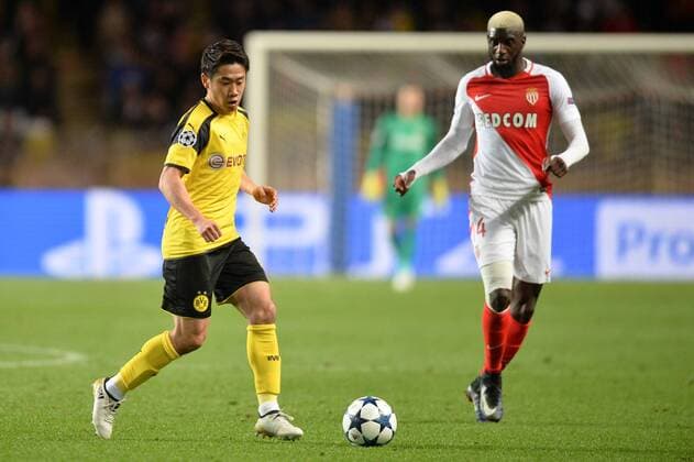 23 Shinji Kagawa (bvb) - 14 TIEMOUE BAKAYOKO (mon) FOOTBALL : Monaco vs Borussia Dortmund - Ligue des Champions - 19 04 2017 AnthonyBIBARD FEP Panoramic 