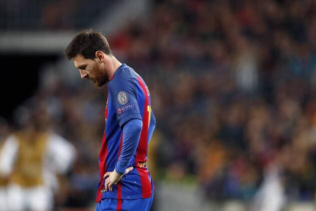 Lionel Messi of FC Barcelonaduring the UEFA Champions League quarter final match between FC Barcelona Barca and Juventus FC on April 19, 2017 at the Camp Nou stadium in Barcelona, Spain. FC Barcelona v Juventus FC UEFA Champions League 2016 2017 xVIxxIVx 7610583