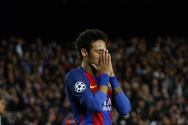 April 19th 2017, Nou Camp, Barcelona, Spain; UEFA Champions league quarter final, FC Barcelona Barca versus Juventus, 2nd leg; Neymar after missing a good goal scoring oportunity xAngelxBoludax  ActionPlus11869983