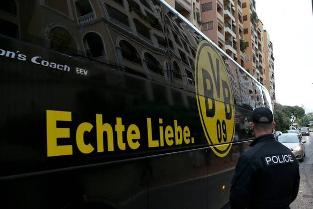 BVB Bus bei der Ankunft, AS Monaco vs. Borussia Dortmund, UEFA Champions League, Viertelfinale, Fussball, 19.04.2017, Monaco Copyright: xLangerx xEibner-Pressefotox EP_HLR