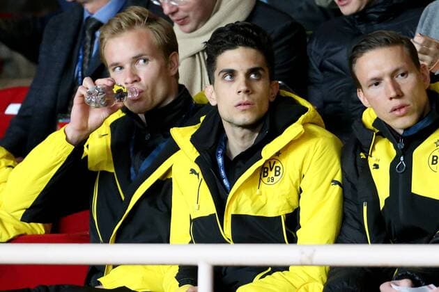 Marc Bartra (Borussia Dortmund 5) auf der Tribune, AS Monaco vs. Borussia Dortmund, UEFA Champions League, Viertelfinale, Fussball, 19.04.2017, Monaco Copyright: xLangerx xEibner-Pressefotox EP_HLR
