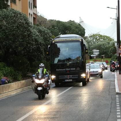 Ankunft BVB Bus am Stadion, AS Monaco vs. Borussia Dortmund, UEFA Champions League, Viertelfinale, Fussball, 19.04.2017, Monaco Copyright: xLanger Eibner-Pressefotox EP_HLR