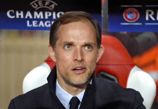 19.04.2017, Fussball Champions-League 2016 2017, Viertelfinale Rückspiel, AS Monaco - Borussia Dortmund, Im Stade Luis II in Monaco. Trainer Thomas Tuchel (Dortmund) nachdenklich. 