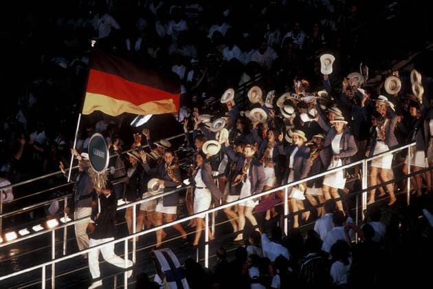 SCHMITT Arnd Team GER Fahnentraeger bei der Eroeffnungsfeier OLYMPISCHE SOMMERSPIELE 1996 Atlanta am 19. Juli 1996 