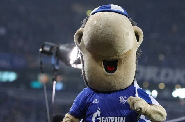 Maskotchen Erwin beim Europa League Viertelfinal Rückspiel (Saison 2016 17) FC Schalke 04 - Ajax Amsterdam Copyright: Thomas Pakusch