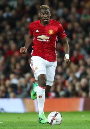 Manchester s Paul Pogba pictured in action during the return leg game of the quarterfinals of the Europa League competition between UK team Manchester United ManU and Belgian soccer team RSC Anderlecht in Manchester, UK, Thursday 20 April 2017. First leg ended on a draw result 1-1 in Belgium. VIRGINIExLEFOUR  x05084143x
