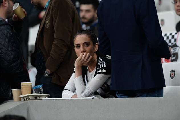 Besiktas fans during the Europa league Quarter final second match between Besiktas and Lyon at the Vodafone Arena in Istanbul , Turkey April 20, 2017. 
