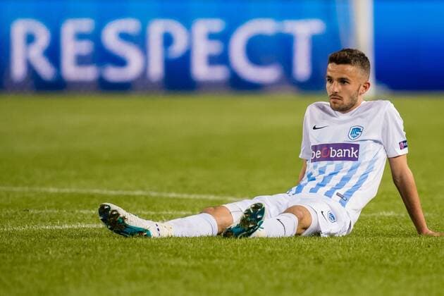 Siebe Schrijvers of KRC Genkduring the UEFA Europa League quarter final match between KRC Genk and Celta de Vigo on April 20, 2017 at the Luminus Arena in Genk, Belgium KRC Genk v Celta de Vigo UEFA Europa League 2016 2017 xVIxGerritxvanxKeulenxIVx 7616101