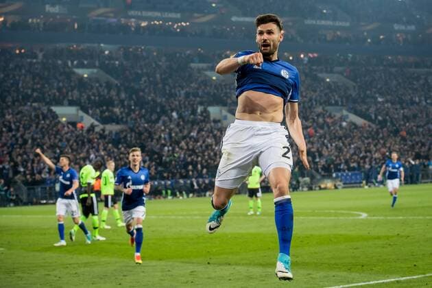 Daniel Caligiuri of FC Schalke 04 3-0during the UEFA Europa League quarter final match between Schalke 04 and Ajax Amsterdam on April 20, 2017 at the Veltins-Arena in Gelsenkirchen, Germany. Schalke 04 v Ajax UEFA Europa League 2016 2017 xVIxRonaldxBonestrooxfotografiexIVx 7616134
