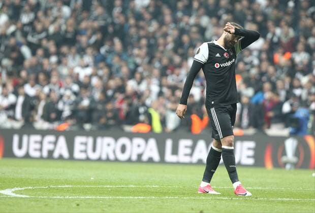 Besiktas player Cenk Tosun during the Europa league Quarter final second match between Besiktas and Lyon at the Vodafone Arena in Istanbul , Turkey April 20, 2017. 