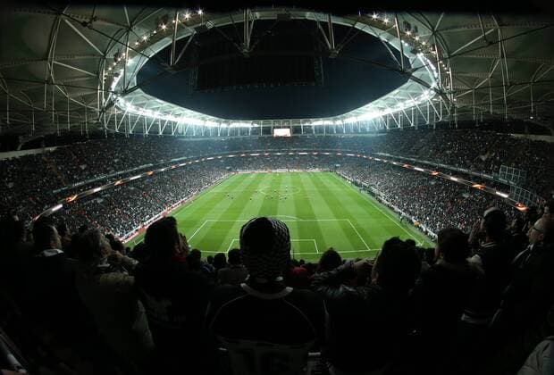General view Vodafone Arena the Europa league Quarter final second match between Besiktas and Lyon at the Vodafone Arena in Istanbul , Turkey April 20, 2017. 