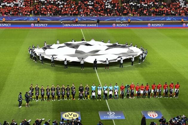 Entree des equipes - AS Monaco - Broussia Dortmund FOOTBALL : Monaco vs Borussia Dortmund - Ligue des Champions - 19 04 2017 NorbertScanella Panoramic 