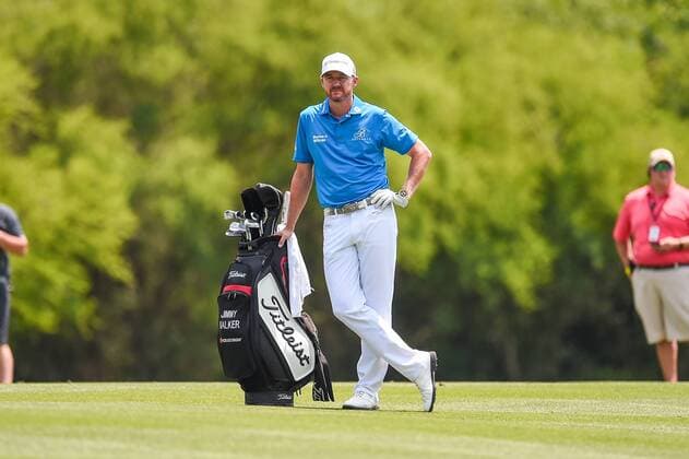 SAN ANTONIO, TX - APRIL 20: Jimmy Walker waits in the 8th fairway during the first round of the Valero Texas Open at the TPC San Antonio Oaks Course in San Antonio, TX on April 20, 2017. (Photo by Daniel Dunn Icon Sportswire) GOLF: APR 20 PGA Golf Herren - Valero Texas Open - First Round Icon17042026 EDITORIAL USE ONLY