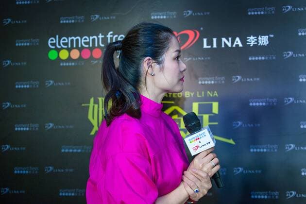 Retired Chinese tennis star Li Na attends the opening ceremony of the restaurant co-opened by her and restaurant brand Element Fresh in Wuhan city, central China s Hubei province, 20 April 2017. Retired tennis star Li Na highlights opening ceremony of restaurant Element Fresh in central China city  pbu610657_01