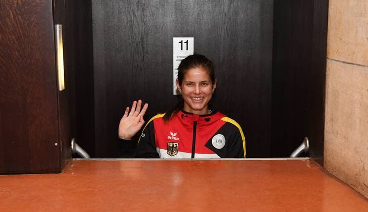 Fedcuptie Germany Ukraine in Stuttgart Germany German FedcupTeam Julia Goerges