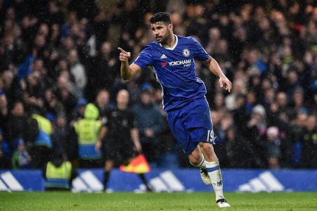 Diego Costa of Chelsea celebrates scoring third goal during the Premier League match between Chelsea and Swansea City at Stamford Bridge, London, England on 25 February 2017. Copyright: xGiuseppexMaffiax 14320085