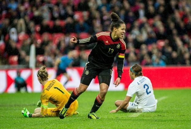 Celia äaöi? of Germany celebrates scoring the 2nd goal during the Women s International Friendly Länderspiel match between England and Germany at Wembley Stadium, London, England on 23 November 2014. Copyright: xLiamxMcAvoyx 00750011