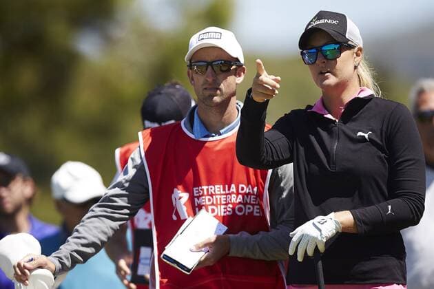 Swiss golfer Anna Nordqvist (R) during the third round of the Mediterranean Ladies Golf Open at Terramar Golf Club in Sitges, Barcelona, northeastern Spain, 22 April 2017. The tournament runs until the upcoming 23 April. MEDITERRANEAN LADIES OPEN !ACHTUNG: NUR REDAKTIONELLE NUTZUNG!  Copyright: xALEJANDROxGARCÍAx GRA251 20170422-636284705427023299