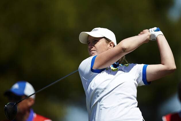 Scottish golfer Pamela Pretswell during the third round of the Mediterranean Ladies Golf Open at Terramar Golf Club in Sitges, Barcelona, northeastern Spain, 22 April 2017. The tournament runs until the upcoming 23 April. MEDITERRANEAN LADIES OPEN !ACHTUNG: NUR REDAKTIONELLE NUTZUNG!  Copyright: xALEJANDROxGARCÍAx GRA251 20170422-636284708030601124