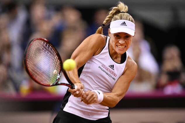 Angelique KERBER (GER) Aktion Tennis Damen Team Deutschland Germany Fed Cup Federations FedCup 2017 Deutschland vs Ukraine Porsche-Arena Stuttgart 23.04.2017 FedCup First Round Porsche-Arena Stuttgart 2017