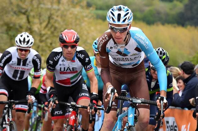 French Romain Bardet of AG2R La Mondiale pictured in action at the cote de la Redoute during the 102nd edition of the Liege-Bastogne-Liege one day cycling race, 256km with departure and arrival in Liege, Sunday 23 April 2017. DAVIDxSTOCKMAN  x05085955x