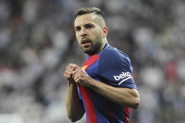 Fußball, Real Madrid - FC Barcelona Jordi Alba of FC Barcelona Barca during the match of La Liga between Real Madrid and Futbol Club Barcelona at Santiago Bernabeu Stadium in Madrid, Spain. April 23, 2017.  (20170423187)