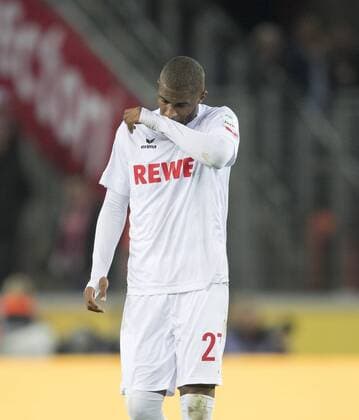 Anthony MODESTE (K) enttaeuscht nach dem Spiel. Fussball 1. Bundesliga, 30. Spieltag, 1. FC Koeln (K) - TSG 1899 Hoffenheim (1899), am 21.04.2017 in Koeln Deutschland.
