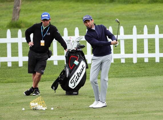 Gregory Bourdy of France takes part in a training session during the 2017 Volvo China Open golf tournament in Guangzhou city, south China s Guangdong province, 25 April 2017. Golfers gear up for Volvo China Open golf tournament in south China  20170425_60575