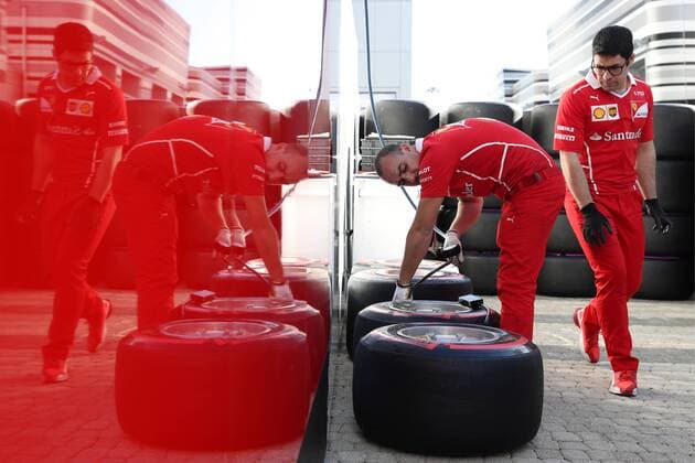 SOCHI, RUSSIA - APRIL 26, 2017: Preparations for the 2017 Formula 1 Russian Grand Prix at the Sochi Autodrom racing circuit. Vyacheslav Prokofyev TASS  TS049B96