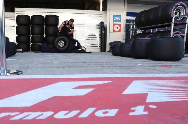 SOCHI, RUSSIA - APRIL 26, 2017: Preparations for the 2017 Formula 1 Russian Grand Prix at the Sochi Autodrom racing circuit. Vyacheslav Prokofyev TASS  TS049B9B