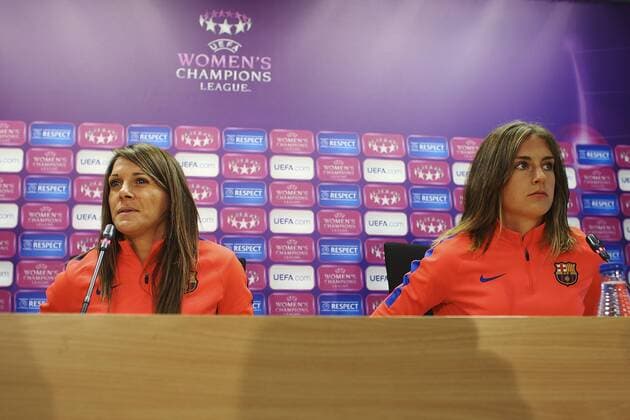 Players of the women s Barcelona FC Ruth Garcia (L) and Alexia Putellas (R) offer a press conference PK Pressekonferenz at the club s sports facilities Joan Gamper in Barcelona, Spain, on 27 April 2017. Barcelona s women team will face PSG in the women s UEFA Champions League final next 29 April 2017 in Paris. Women s Barcelona FC press conference !ACHTUNG: NUR REDAKTIONELLE NUTZUNG!  Copyright: xALEJANDROxGARCÍAx 20170427-636289020339818508