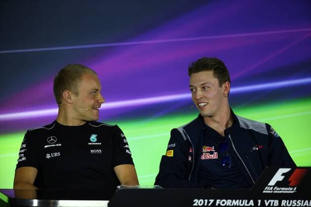 Russian Grand Prix, Sochi 27 - 30 April 2017 27.04.2017 - press conference PK Pressekonferenz Valtteri Bottas (FIN) Mercedes AMG F1 W08 and Daniil Kvyat (RUS) Scuderia Toro Rosso STR12 