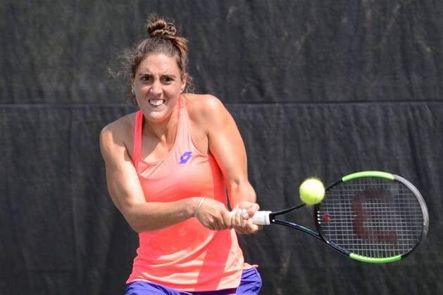 April 27, 2017 - Charlottesville, Virginia, United States - CATALINA PELLA of Argentina in her second round match in the Boyd Tinsley Clay Court Classic tennis tournament in Charlottesville Virginia. Tennis 2017 - Boyd Tinsley Clay Court Classic - ZUMAl132 20170427_zap_l132_006 Copyright: xChristopherxLevyx