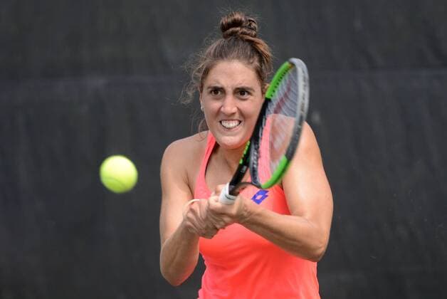 April 27, 2017 - Charlottesville, Virginia, United States - CATALINA PELLA of Argentina in her second round match in the Boyd Tinsley Clay Court Classic tennis tournament in Charlottesville Virginia. Tennis 2017 - Boyd Tinsley Clay Court Classic - ZUMAl132 20170427_zap_l132_008 Copyright: xChristopherxLevyx