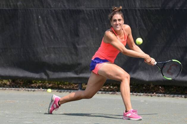 April 27, 2017 - Charlottesville, Virginia, United States - CATALINA PELLA of Argentina in her second round match in the Boyd Tinsley Clay Court Classic tennis tournament in Charlottesville Virginia. Tennis 2017 - Boyd Tinsley Clay Court Classic - ZUMAl132 20170427_zap_l132_010 Copyright: xChristopherxLevyx