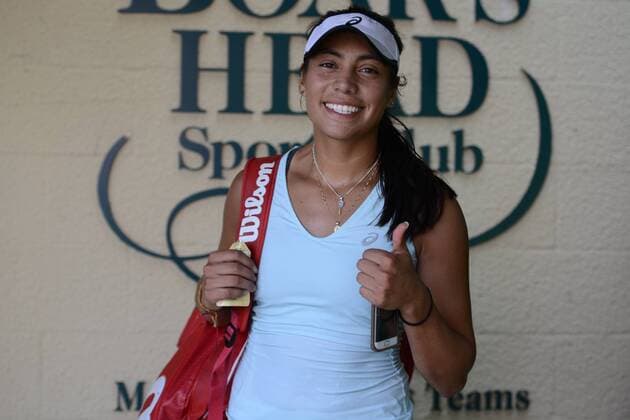 April 27, 2017 - Charlottesville, Virginia, United States - VICTORIA RODRIGUEZ of Mexico poses for a photo after winning her second round match in the Boyd Tinsley Clay Court Classic tennis tournament in Charlottesville Virginia. Tennis 2017 - Boyd Tinsley Clay Court Classic - ZUMAl132 20170427_zap_l132_031 Copyright: xChristopherxLevyx