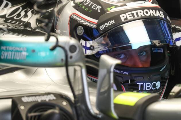 SOCHI, RUSSIA - APRIL 28, 2017: Finnish racing driver Valtteri Bottas of the Mercedes AMG Petronas F1 team seen during a practice session ahead of the 2017 Formula One VTB Russian Grand Prix at the Sochi Autodrom racing circuit. Vyacheslav Prokofyev TASS  TS049FCC