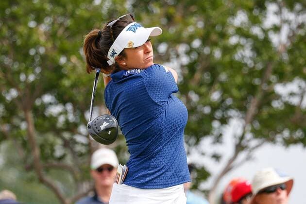 IRVING, TX - APRIL 28: Gerina Piller hits her tee shot on 10 during the second round of the LPGA Golf Damen Volunteers of America Texas Shootout on April 28, 2017 at Las Colinas Country Club in Irving, TX. (Photo by Andrew Dieb Icon Sportswire) GOLF: APR 28 LPGA - Volunteers of America Texas Shootout - Second Round Icon170428074 EDITORIAL USE ONLY