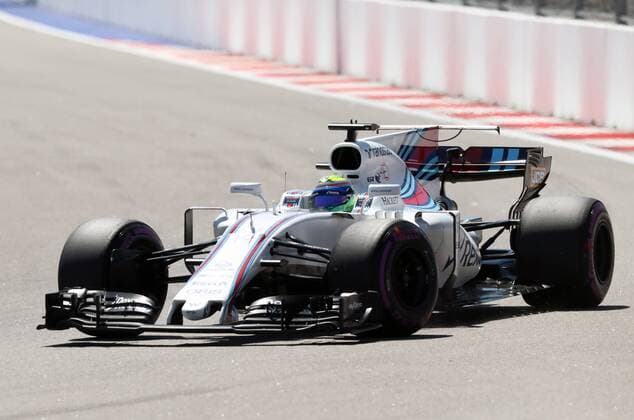 SOCHI, RUSSIA - APRIL 29, 2017: Williams Martini Racing Formula One Team driver Felipe Massa of Brazil takes part in a practice session ahead of the 2017 Formula One Russian Grand Prix at the Sochi Autodrom racing circuit. Vyacheslav Prokofyev TASS  TS04A235