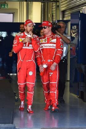 Sebastian Vettel und Kimi Raikkonen, Grosser Preis von Russland 2017, 1. 3tes freies Training, Motorsport, Formel 1, 29.04.2017, Sotschi Copyright: xAndre Eibner-Pressefotox EP_JAE