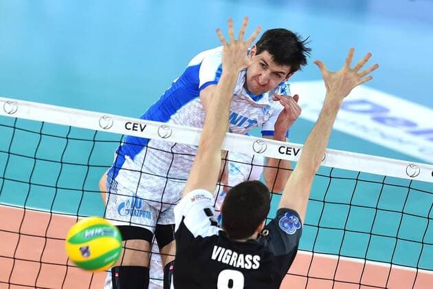 Volleyball, CL, Final Four, BR Volleys - Zenit Kasan Artem Volvich Kazan, Graham Vigrass Berlin. Roma 29-04-2017 PalaLottomatica DHL 2017 CEV Volleyball Champions League, Final Four - Men Zenit Kazan - Berlin Recycling Volleys Foto Antonietta Baldassarre Insidefoto AntoxBaldassarre