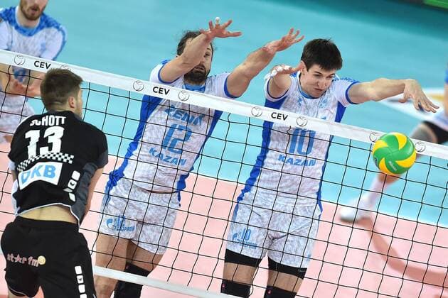 Volleyball, CL, Final Four, BR Volleys - Zenit Kasan Ruben Schott Berlin, Alexander Butko, Artem Volvic Kazan. Roma 29-04-2017 PalaLottomatica DHL 2017 CEV Volleyball Champions League, Final Four - Men Zenit Kazan - Berlin Recycling Volleys Foto Antonietta Baldassarre Insidefoto AntoxBaldassarre